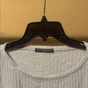 Brandy Melville Light Gray Crew Neck Sweater